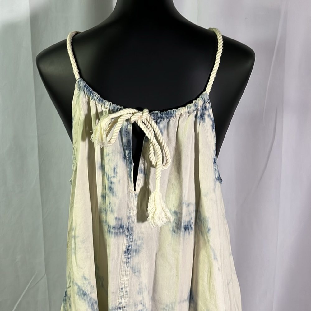 NWT Anthropologie Holding Horses Bleached Tie Dye Denim Swing Dress - Picture 10 of 16
